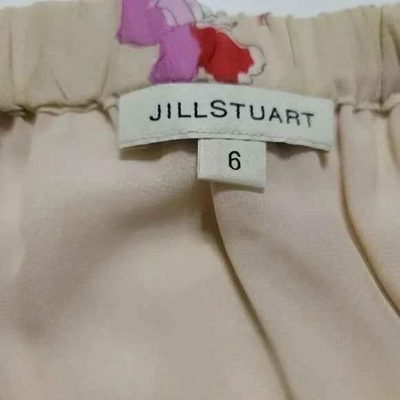 Jill stuart Off The Shoulder Blouse Womens M Ivory FloralBow 3/4 Sleeve hem tie - Picture 3 of 10